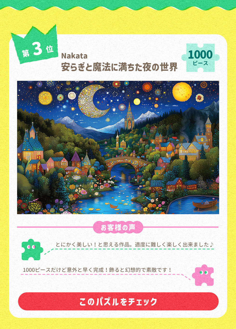安らぎと魔法に満ちた夜の世界 （Nakata）　1000ピース