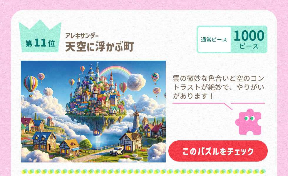 天空に浮かぶ町 （アレキサンダー）　1000ピース